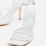 Scarlett Whtie Faux Leather Strappy Heels