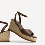 Scene Brown Wedge Sandals