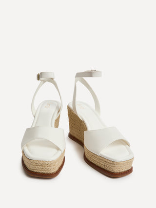 Scene White Wedge Sandals