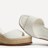 Scene White Wedge Sandals