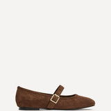 Schedule Brown Faux Suede Ballet Flats