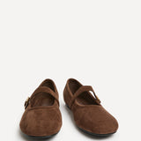 Schedule Brown Faux Suede Ballet Flats