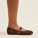 Schedule Brown Faux Suede Ballet Flats