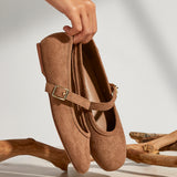 Schedule Mocha Faux Suede Ballet Flats