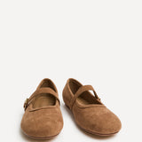 Schedule Mocha Faux Suede Ballet Flats