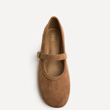 Schedule Mocha Faux Suede Ballet Flats