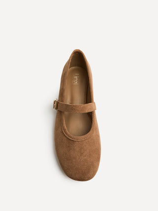 Schedule Mocha Faux Suede Ballet Flats