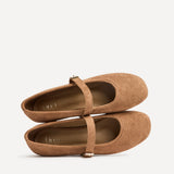 Schedule Mocha Faux Suede Ballet Flats