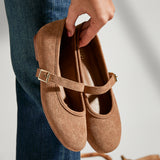 Schedule Mocha Faux Suede Ballet Flats