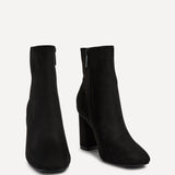 Scout Black Block Heeled Ankle Boots