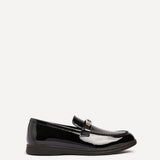 Script Black Patent Loafers