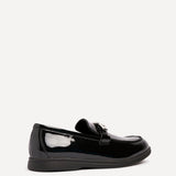 Script Black Patent Loafers