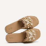 Seaside Mocha Raffia Embellished Sliders