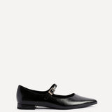 Seattle Black Faux Leather Flats