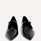 Seattle Black Faux Leather Flats