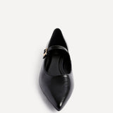 Seattle Black Faux Leather Flats