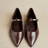 Seattle Brown Faux Leather Flats