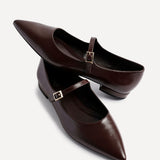 Seattle Brown Faux Leather Flats