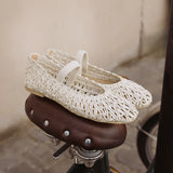 Devon Ivory Handwoven Ballet Flats