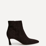 Secured Brown Faux Suede Stiletto Ankle Boots