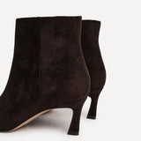Secured Brown Faux Suede Stiletto Ankle Boots