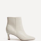 Secured Ivory Faux Leather Stiletto Ankle Boots