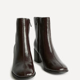 Selected Brown Block Heeled Ankle Boots