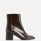 Selected Brown Block Heeled Ankle Boots