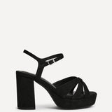 Selene Wide Fit Black Platform Heels