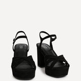 Selene Wide Fit Black Platform Heels