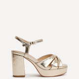 Selene Wide Fit Gold Platform Heels