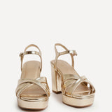 Selene Wide Fit Gold Platform Heels
