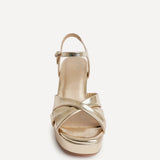 Selene Wide Fit Gold Platform Heels
