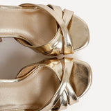 Selene Wide Fit Gold Platform Heels