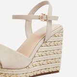 Seraphina Nude Metallic Wedges