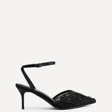 Serenade Black Beaded Mesh Court Heels
