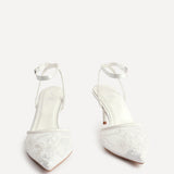 Serenade Bridal Ivory Beaded Mesh Court Heels