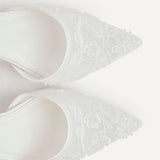 Serenade Bridal Ivory Beaded Mesh Court Heels