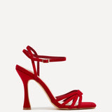 Serena Red Faux Suede High Heels
