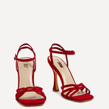 Serena Red Faux Suede High Heels