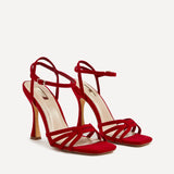 Serena Red Faux Suede High Heels