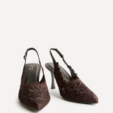 Serenity Brown Lace Court Heels