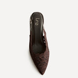 Serenity Brown Lace Court Heels