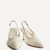 Serenity Ivory Lace Court Heels