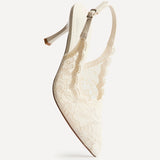 Serenity Ivory Lace Court Heels