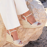 Seraphina Nude Metallic Wedges
