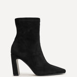 Series Black Faux Suede Heeled Ankle Boots