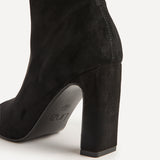 Series Black Faux Suede Heeled Ankle Boots