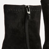 Series Black Faux Suede Heeled Ankle Boots