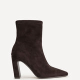 Series Brown Faux Suede Heeled Ankle Boots